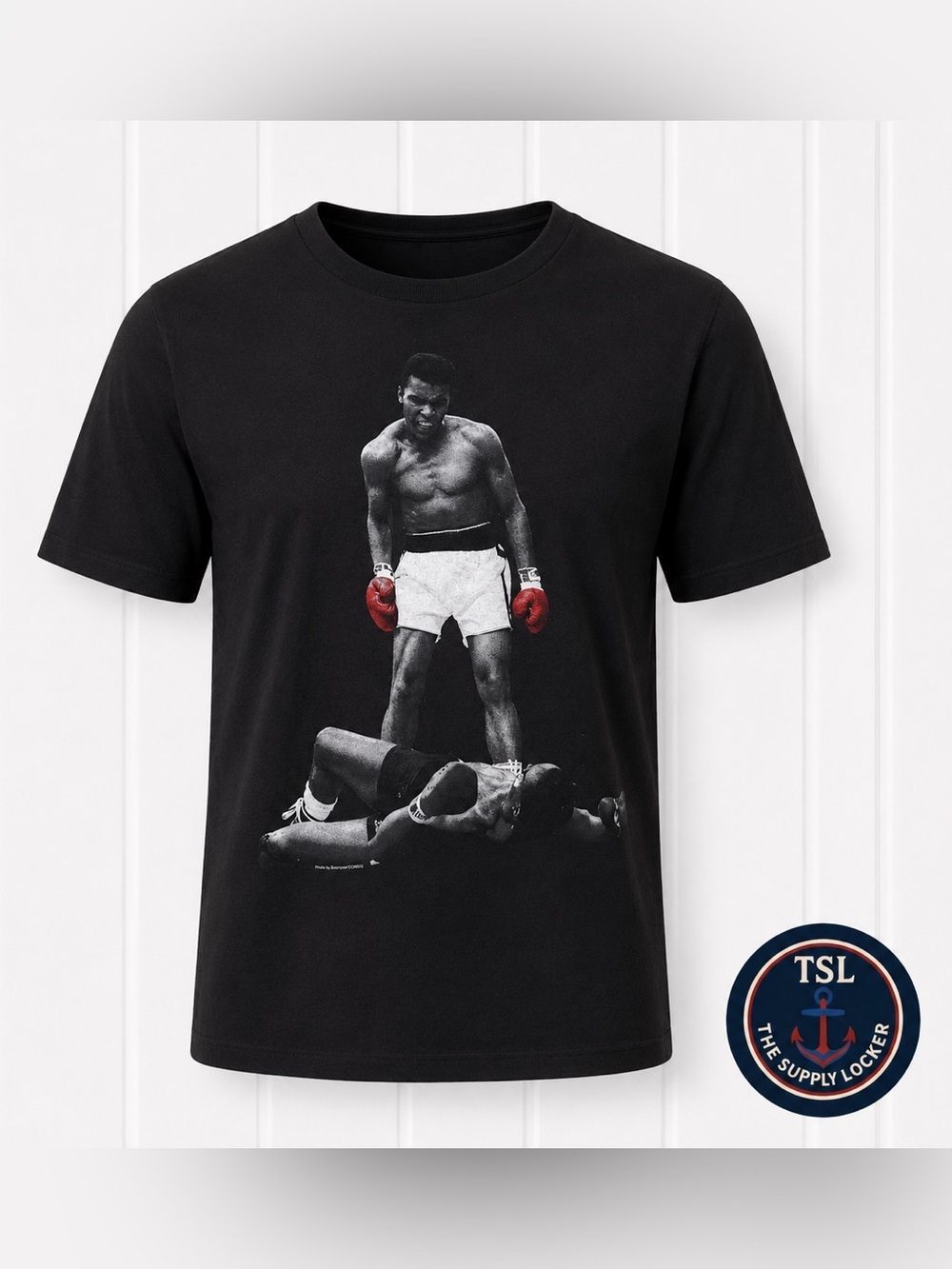 Muhammad Ali Graphic T-Shirt Mens Large Black Boxing KO Photo Tee NWOT
